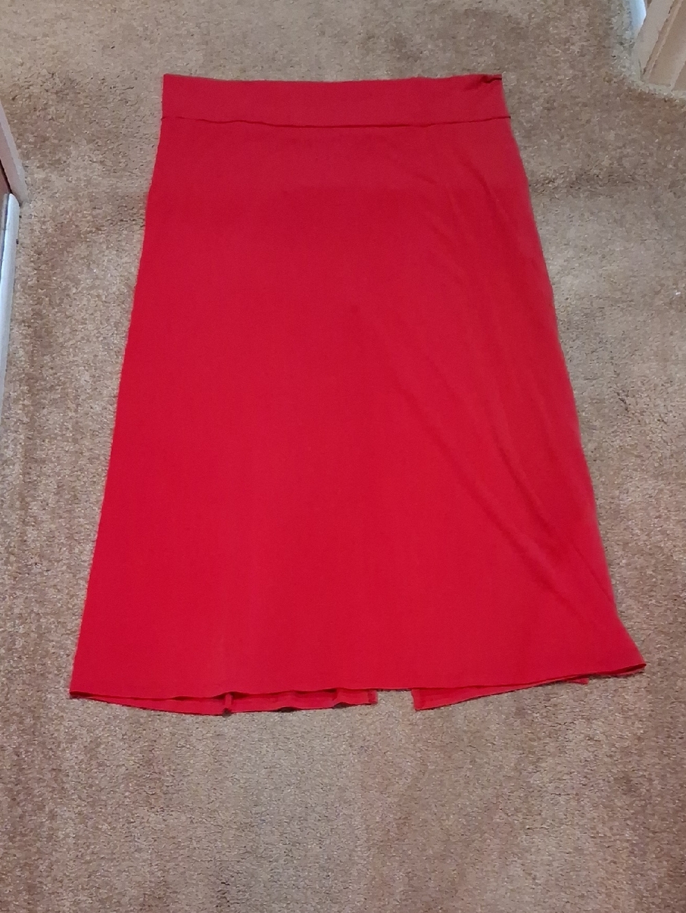 Women’s Red Maxi Skirt with Clean Waistband